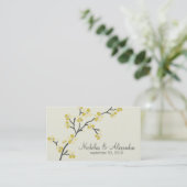 Cherry Blossom Wedding Visitekaartje (citrus) (Staand voorkant)