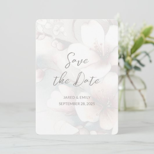 Cherry Blossom Wedding Voeg foto toe Bewaar de dat Save The Date (Staand voorkant)