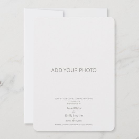 Cherry Blossom Wedding Voeg foto toe Bewaar de dat Save The Date (Achterkant)