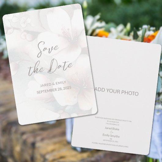 Cherry Blossom Wedding Voeg foto toe Bewaar de dat Save The Date