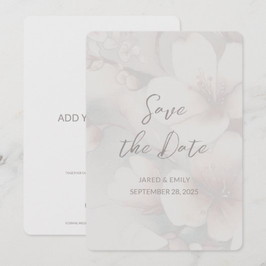 Cherry Blossom Wedding Voeg foto toe Bewaar de dat Save The Date (Voorkant / Achterkant)