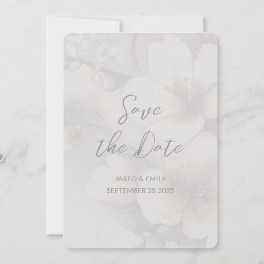 Cherry Blossom Wedding Voeg foto toe Bewaar de dat Save The Date (Voorkant)