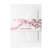 Cherry Blossom Wedding Voeg namen toe Roze Wit Uitnodigingen Wikkel (Voorkant Voorbeeld)