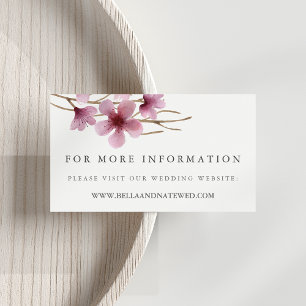 Cherry Blossom Wedding Website Informatiekaartje
