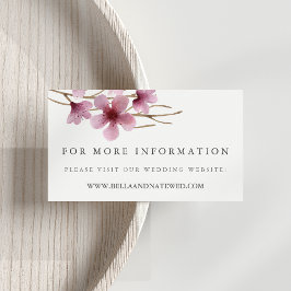 Cherry Blossom Wedding Website Informatiekaartje