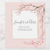 Cherry Blossom Wedding Wijn Etiket (Enkel label)