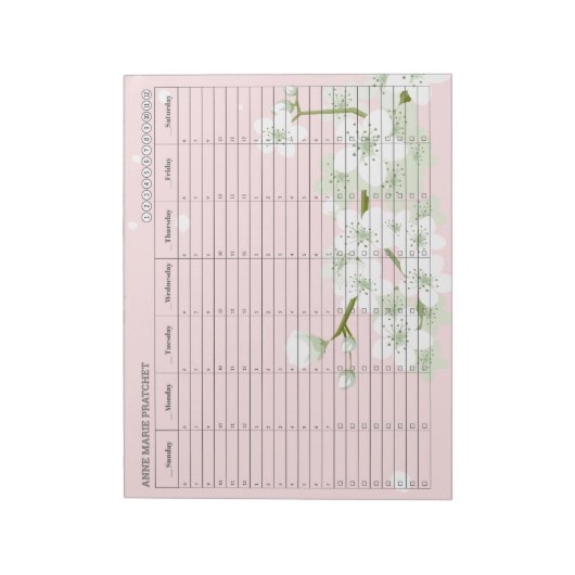 Cherry Blossom Weekly Appointment Schedule Notitieblok (Linkerzijde)