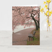 Cherry Blossom Wenskaart Kaart (Gele Bloem)