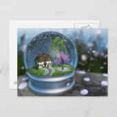 Cherry Blossom Wereldbol Briefkaart (Voorkant / Achterkant)