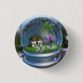 Cherry Blossom Wereldbol Button (Voorkant)