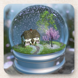 Cherry Blossom Wereldbol Cork Onderzetter