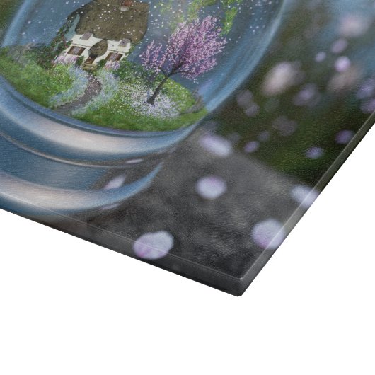 Cherry Blossom Wereldbol Cutting Board Snijplank (Hoek)