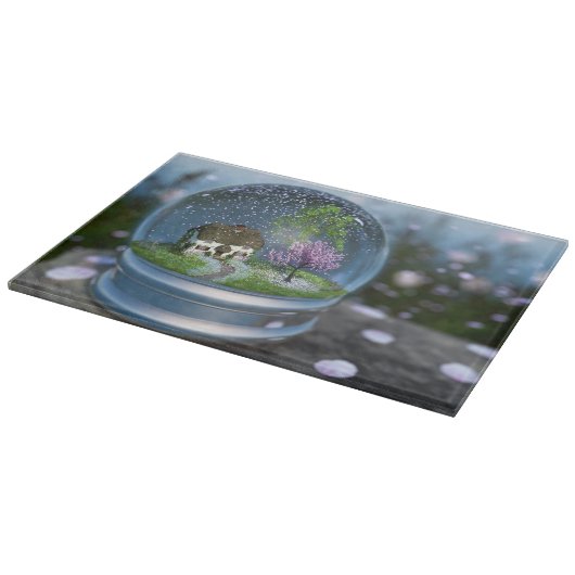 Cherry Blossom Wereldbol Cutting Board Snijplank (Hoek)