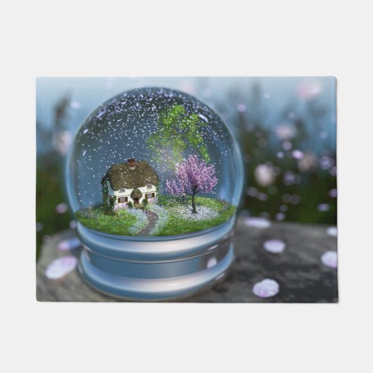 Cherry Blossom Wereldbol Doormat Deurmat (Voorkant)