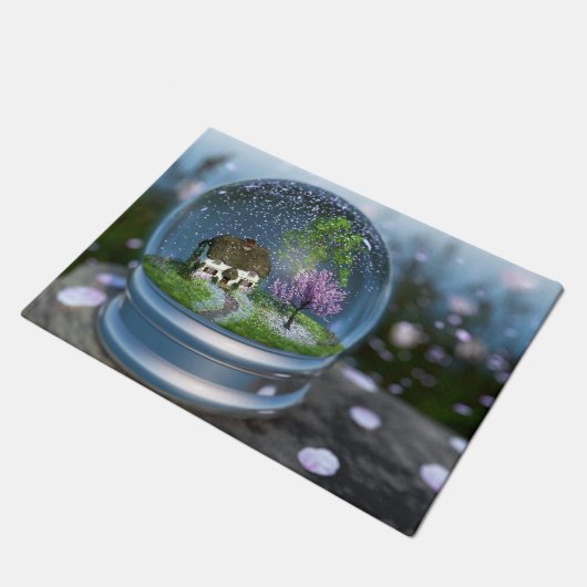 Cherry Blossom Wereldbol Doormat Deurmat (Schuin)