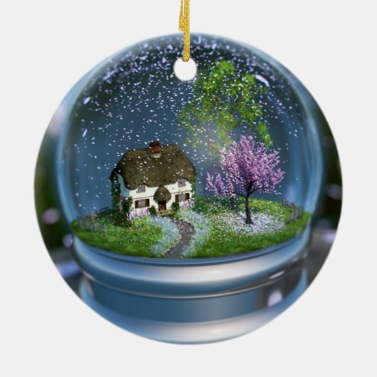 Cherry Blossom Wereldbol Ornament (Achterkant)