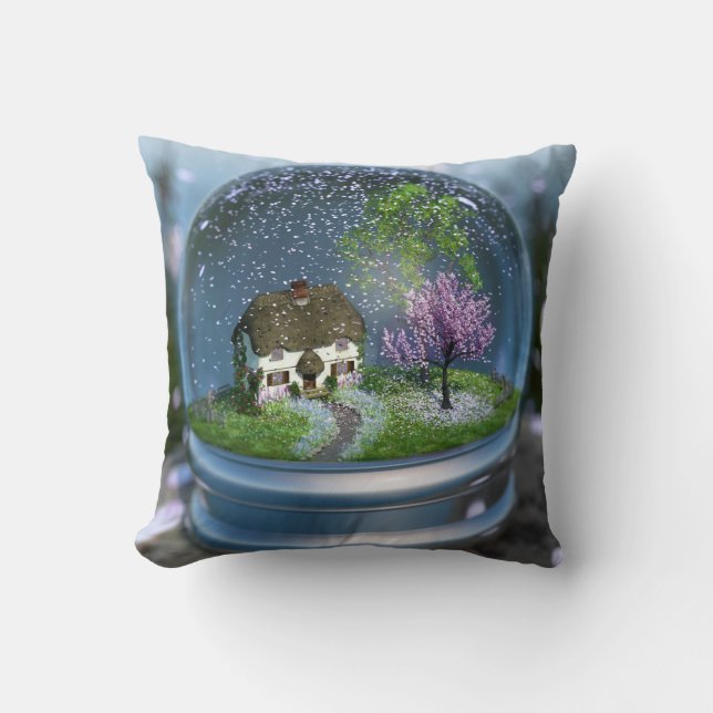 Cherry Blossom Wereldbol Pillow Kussen (Voorkant)