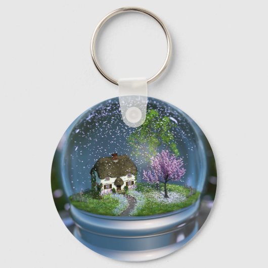 Cherry Blossom Wereldbol Sleutelhanger (Voorkant)