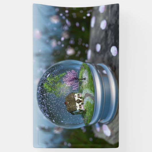 Cherry Blossom Wereldbol Spandoek (Verticaal)