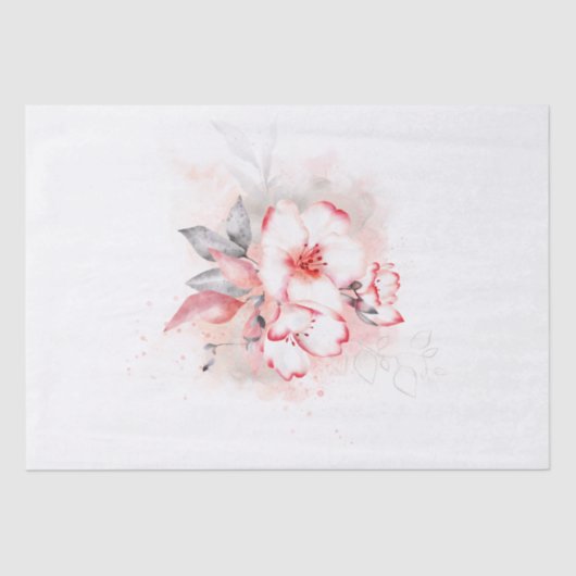 Cherry Blossom Whimsical Bouquet Tissuepapier (Voorkant)