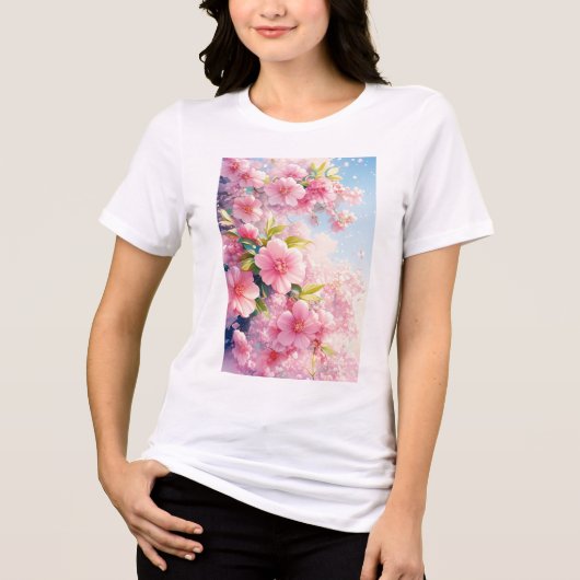 Cherry Blossom Whispers of Spring Tri-Blend Shirt (Voorkant)