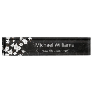 Cherry Blossom White Black Marble Funeral Director Naambordje