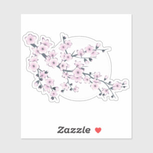 Cherry Blossom White Moon Sticker