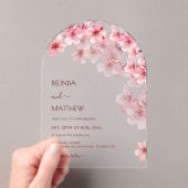  Cherry Blossom White  Wedding Acryl Uitnodigingen (Insitu (Draagbaar))
