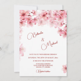 Cherry Blossom White Wedding Kaart
