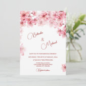 Cherry Blossom White Wedding Kaart (Staand voorkant)