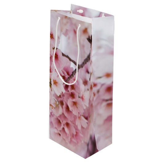 Cherry Blossom Wijn Cadeautas (Voorkant Gekanteld)
