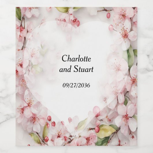 Cherry Blossom Wijn Etiket (Enkel label)