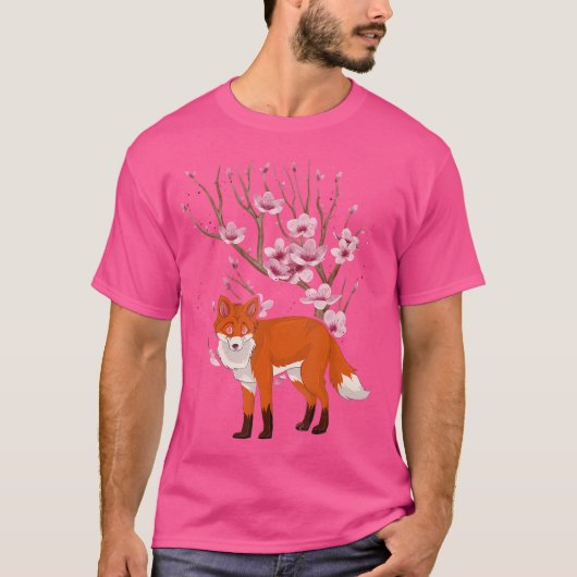 Cherry Blossom Wild Animal Florist Sakura Forest F T-shirt (Voorkant)