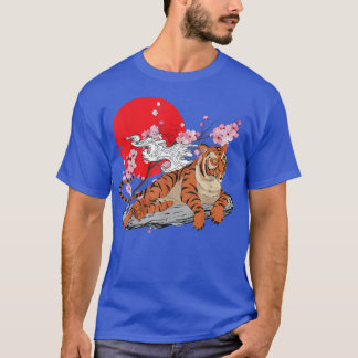 Cherry Blossom Wild Cat Dierenvriend Sakura Asian T-shirt