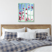 Cherry Blossom Window Scene Canvas Afdruk (Insitu (Slaapkamer))