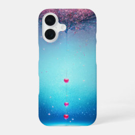 Cherry Blossom Wish Heart Drop Phone Case iPhone 16 Hoesje