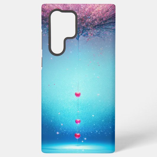 Cherry Blossom Wish Heart Drop Phone Case Samsung Galaxy Hoesje (Achterkant)