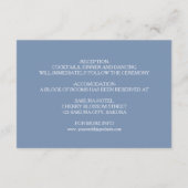 Cherry Blossom Wit Stoffig Blauw Bruiloft Details Informatiekaartje (Achterkant)