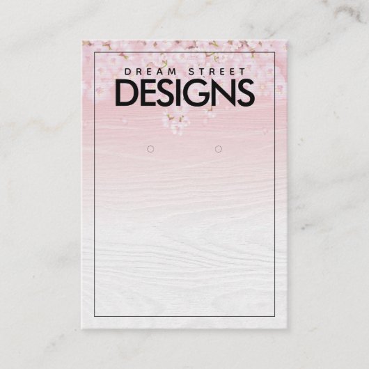 Cherry Blossom Wooden Earring Display Kaart Visitekaartje (Voorkant)