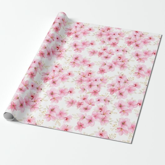 Cherry Blossom Wrapping Paper Cadeaupapier (Uitgerold)