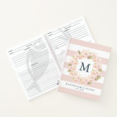 Cherry Blossom Wreath Monogram Family Recipe Notitieboek (Binnen)
