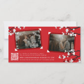 Cherry Blossom "Xie Xie" Chinese bruiloft foto Bedankkaart (Achterkant)