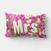 Cherry Blossom Yellow Pink Mrs Bride Pillow Kussen (Achterkant)
