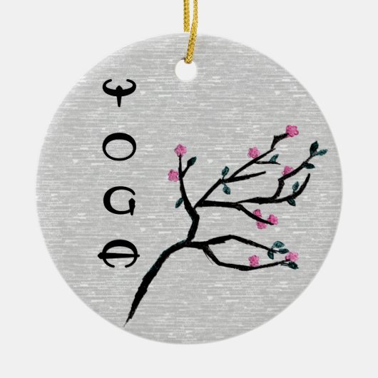 Cherry Blossom - Yoga Decor Keramisch Ornament (Voorkant)