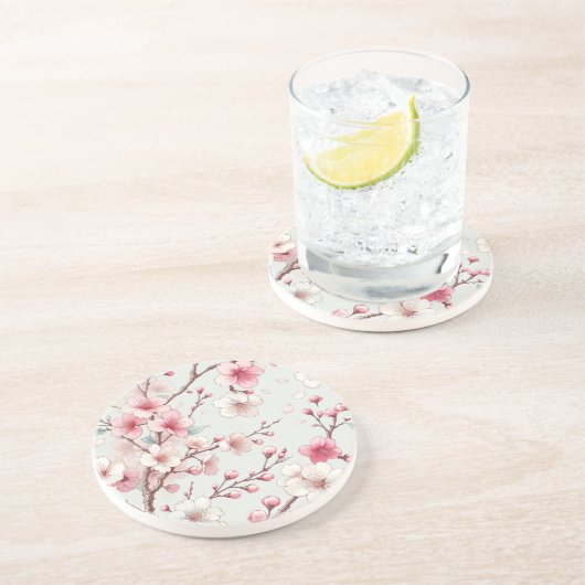Cherry Blossom Zandsteen Onderzetter (Zijkant)