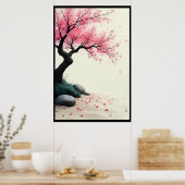 Cherry Blossom Zen Garden Poster (Keuken)