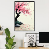 Cherry Blossom Zen Garden Poster (Thuiskantoor)