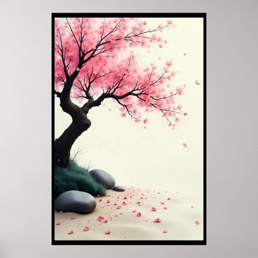 Cherry Blossom Zen Garden Poster (Voorkant)