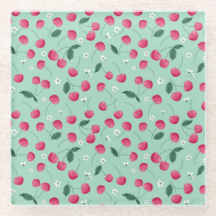 Cherry Blossom: Zomer Feestelijk Ontwerp Glazen Onderzetter