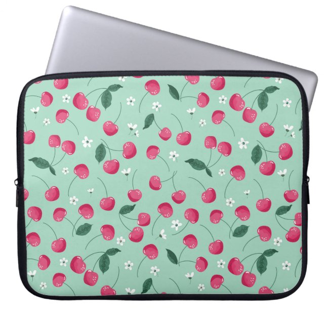 Cherry Blossom: Zomer Feestelijk Ontwerp Laptop Sleeve (Voorkant)